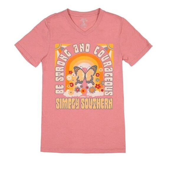 SIMPLY SOUTHERN  MEDIUM “BE STRONG AND COURAGEOUS” Tshirt - Picture 5 of 6